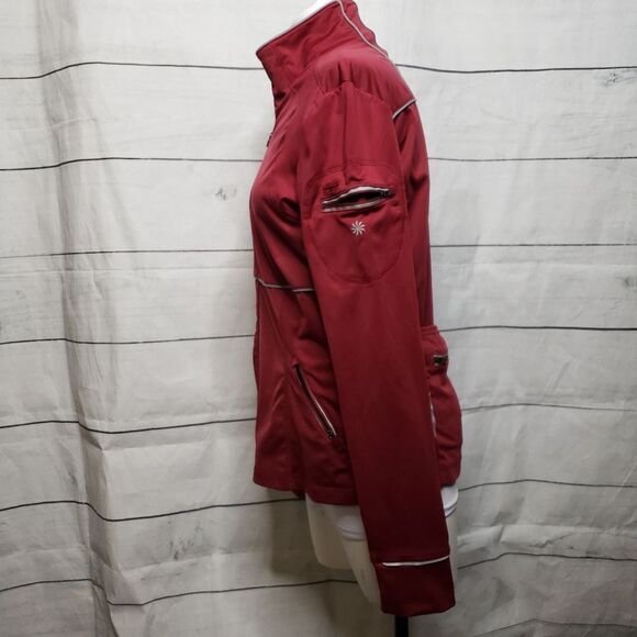 Athleta reflective track jacket maroon grey medium - Picture 3 of 7